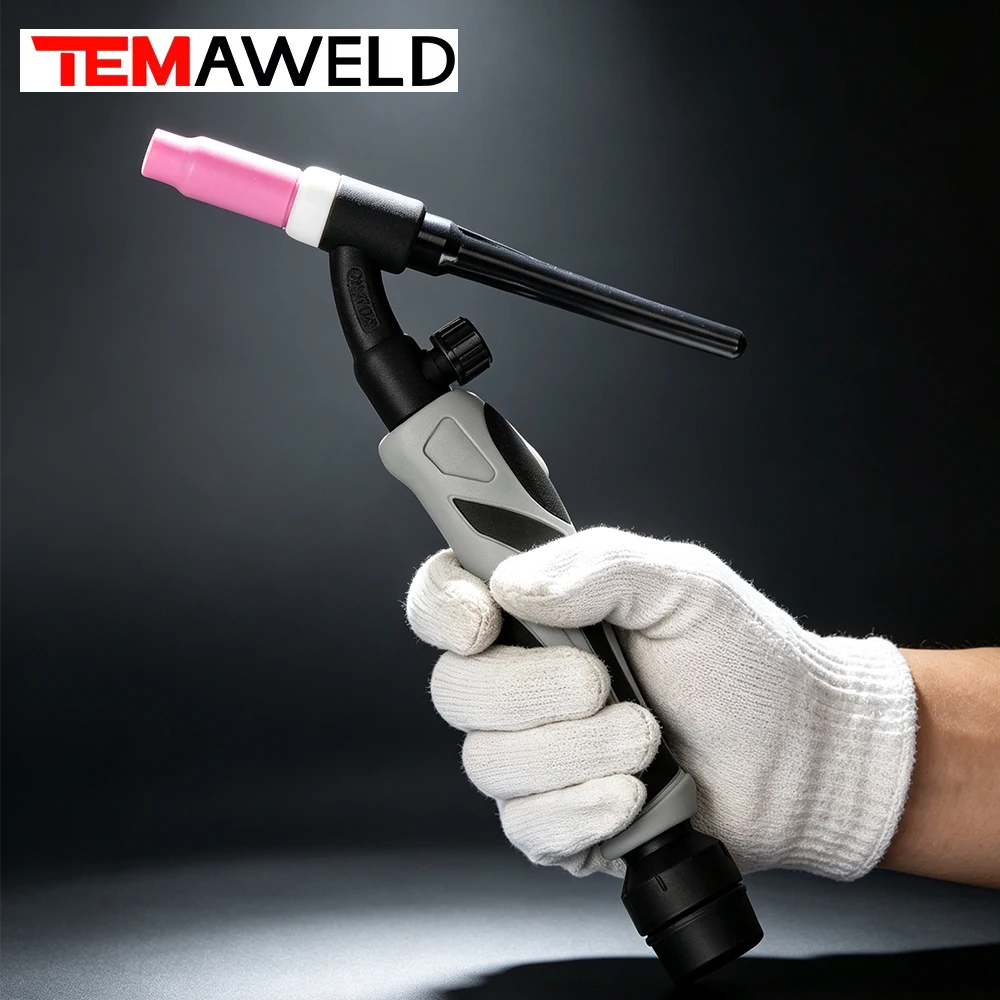 TEMWELD WP17-WP-17FV WP17-WP-17F TIG Torch TAW Air Cooling Flexible Neck Gas Valve WP17 Tig Welding Gun Professional - view 3