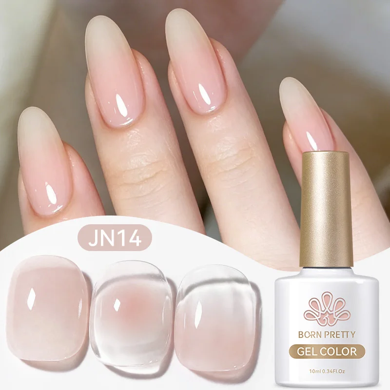 BORN PRETTY Pure Desire Blush Jelly Gel Nail Polish 10ml Ice Clear Summer Nails Soak Off UV LED Nail Art Varnish DIY Salon Home