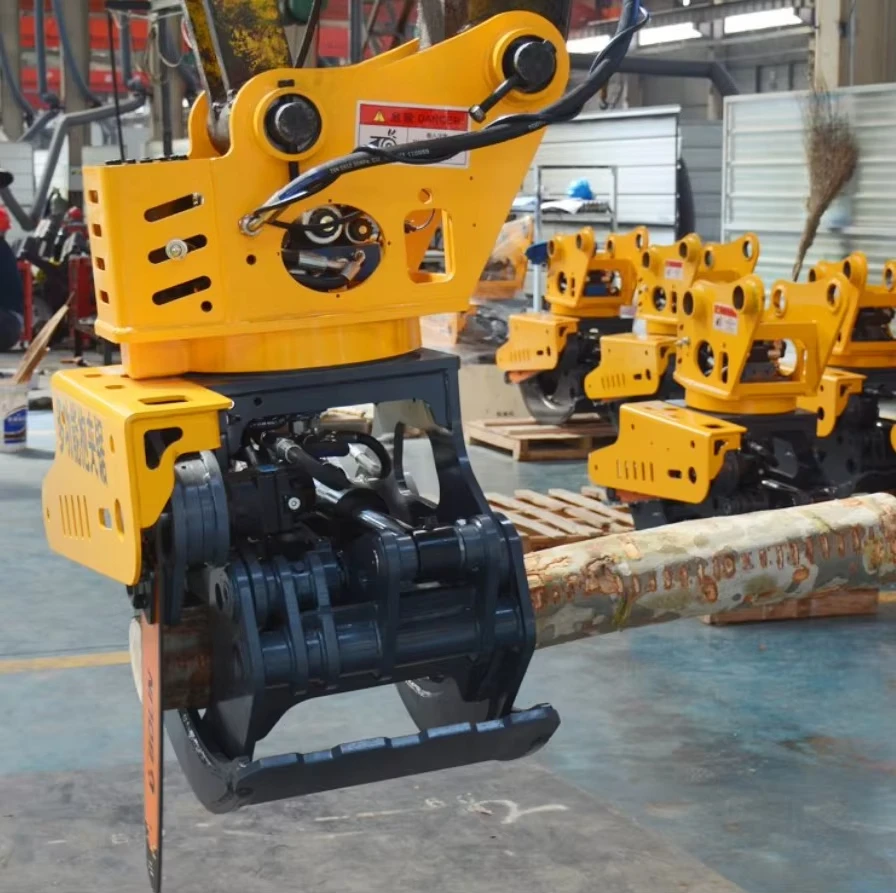 High Efficiency 360 Degree Continuous Rotating Grapple Saw for 12 18 Ton Excavators Heavy Duty Logging Timber Cutter Machine