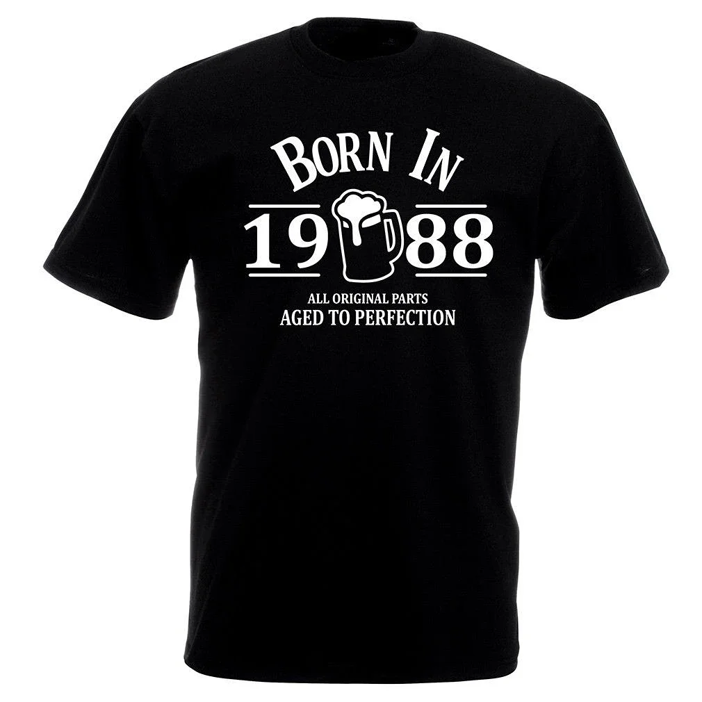 The best birthday present ever t shirts  Men Designer Clothes Tees Born In 1988 Beer T Shirt - 35th Birthday Gift Top Uncle