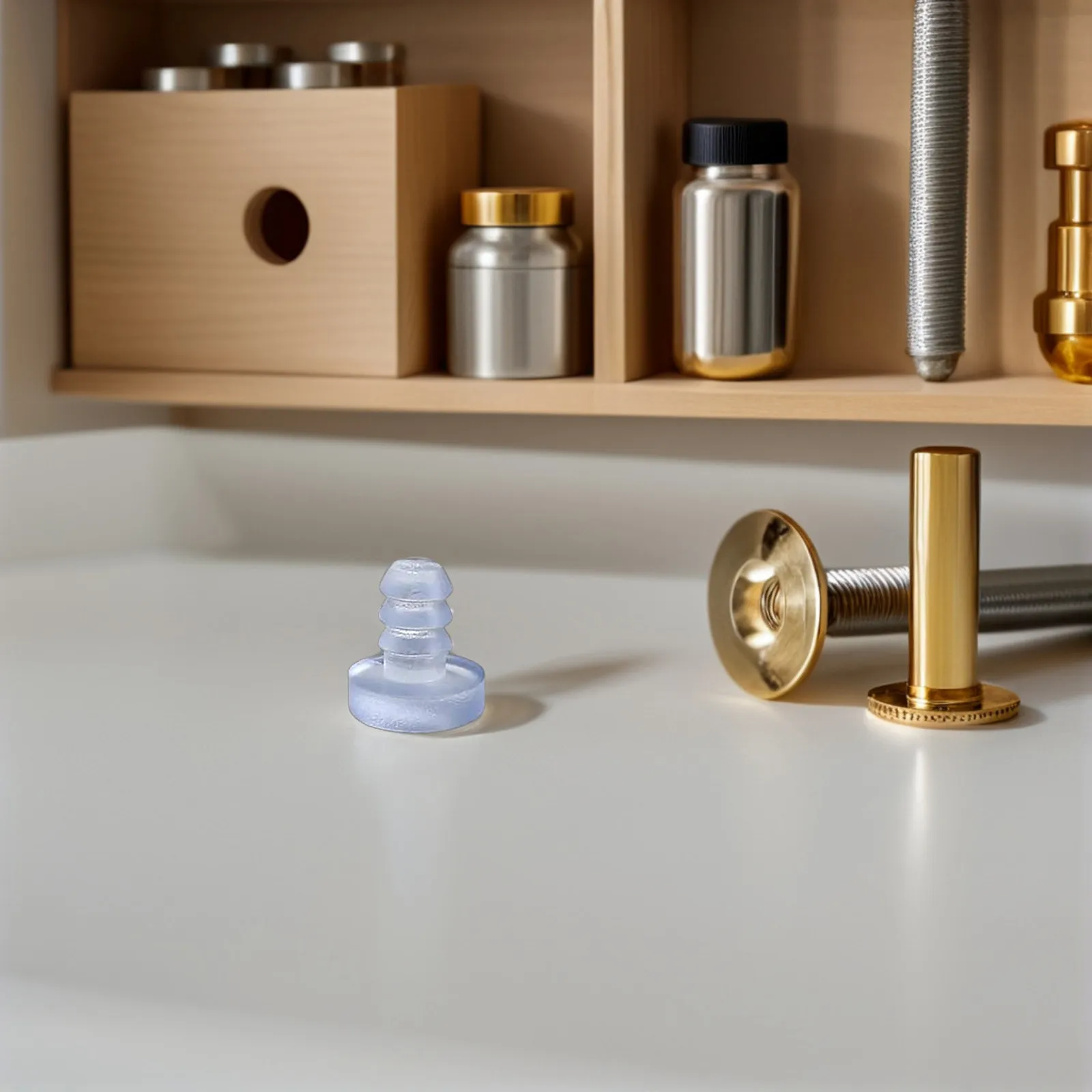 

100Pcs Embedded Stem Rubber Bumpers for Cabinet Doors Drawers PVC Anti Collision Protective Table Bumpers Clear Rubber Spacers