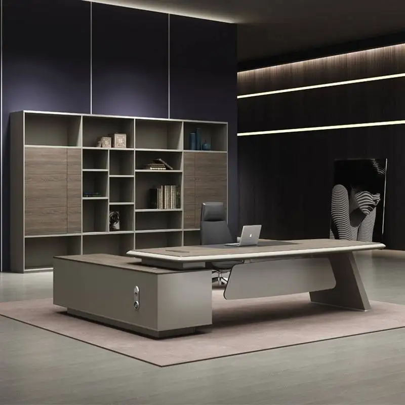 L Shape Extension Office Desk Aesthetic Set Chair Luxury Organization Office Desk Storage Solid Wood Mesa Escrivaninha Furniture