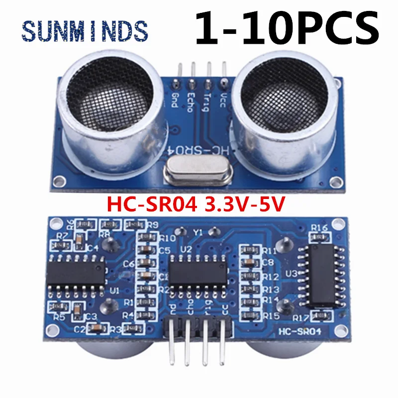 1-10PCS Ultrasonic sensor HC-SR04 HCSR04 to world Wave Detector Ranging Module  HC SR04 Distance Sensor For Arduino 3.3V-5V