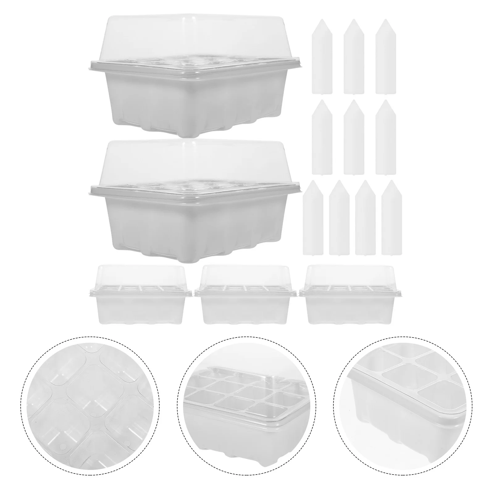 

1Set Reusable Seed Starting Trays with Cover Humidity Dome for Sprouting Growing Vegetables Herbs Flowers At Home