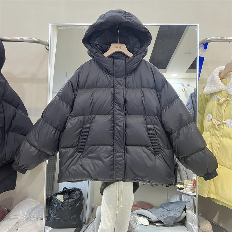

Fashion Outdoor Casual Puffer Jacket Women's Loose Thickened Warm Coat Top Down Jacket Autumn Winter New Hooded Duck Down Coat