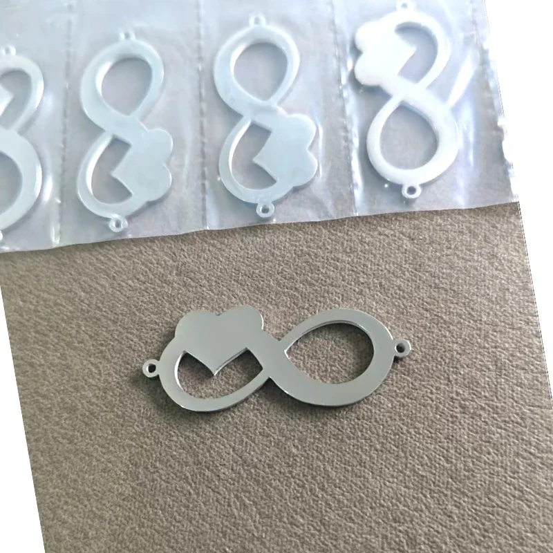 20pcs/lot Infinite Love Charms 304 Stainless Steel Pendants Infinity Figure Rotation Eight DIY Jewelry Making Supplies Necklace
