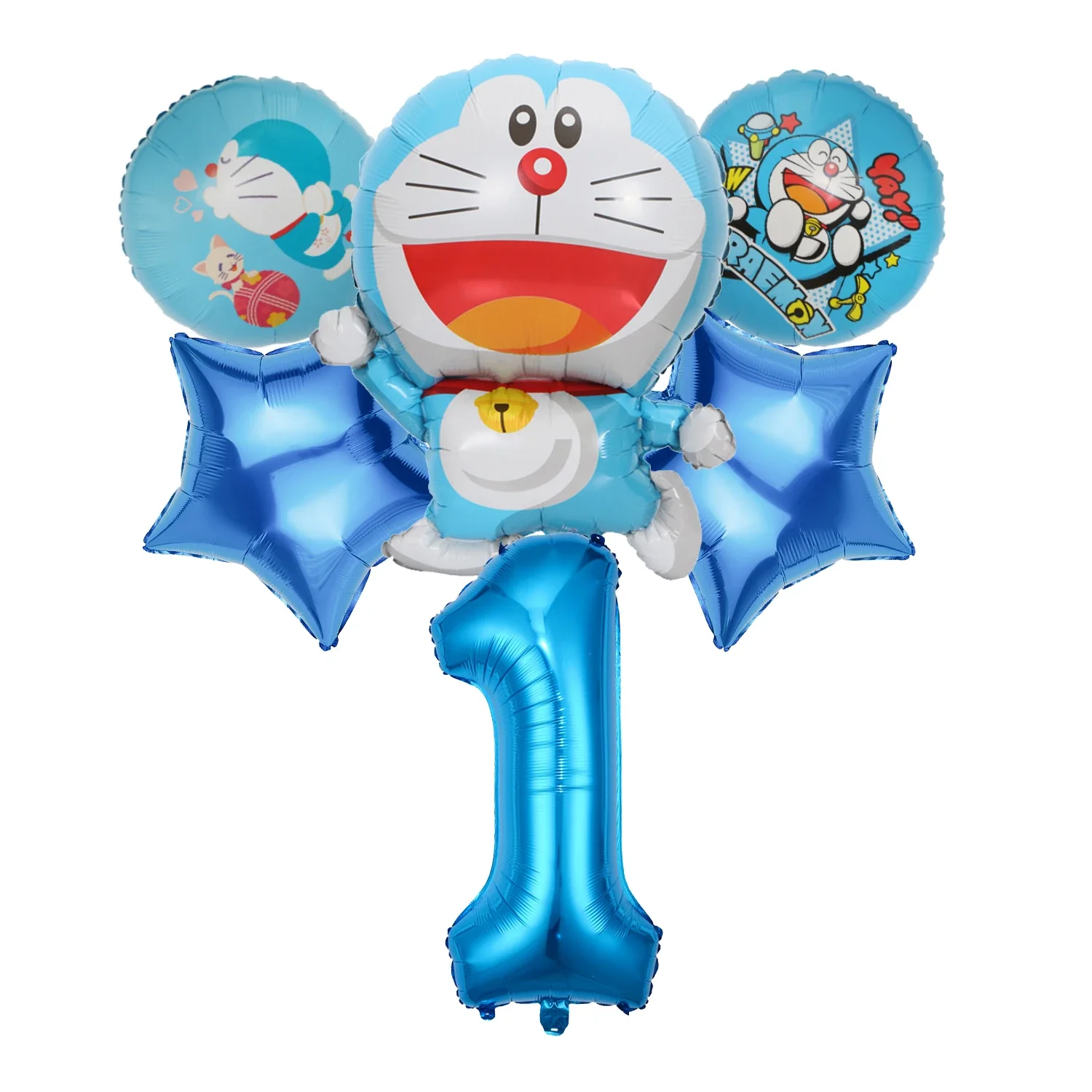 Doraemons balon dekorasi ulang tahun anak, Set balon aluminium Foil balon nomor, dekorasi pesta, alat peraga fotografi, hadiah