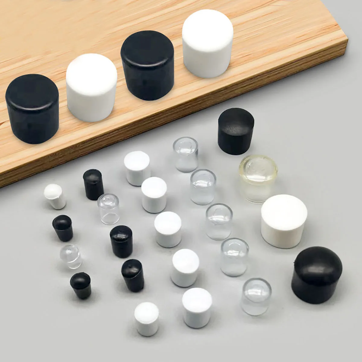 Small PVC Round Ends Caps Cover Screw Thread Protector Rubber Caps Coat Hanger Wire Steel Pipe Protector 2.5mm-19mm