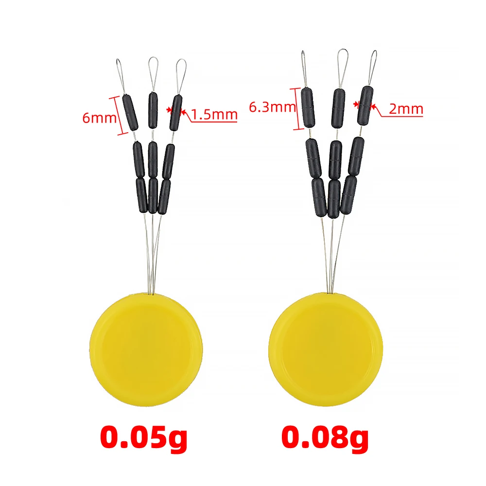 2 zestaw ciężarków wolframowych ciężarki rozmiar 0.05g 0.08g dla karpia Terminal połowowy AG200