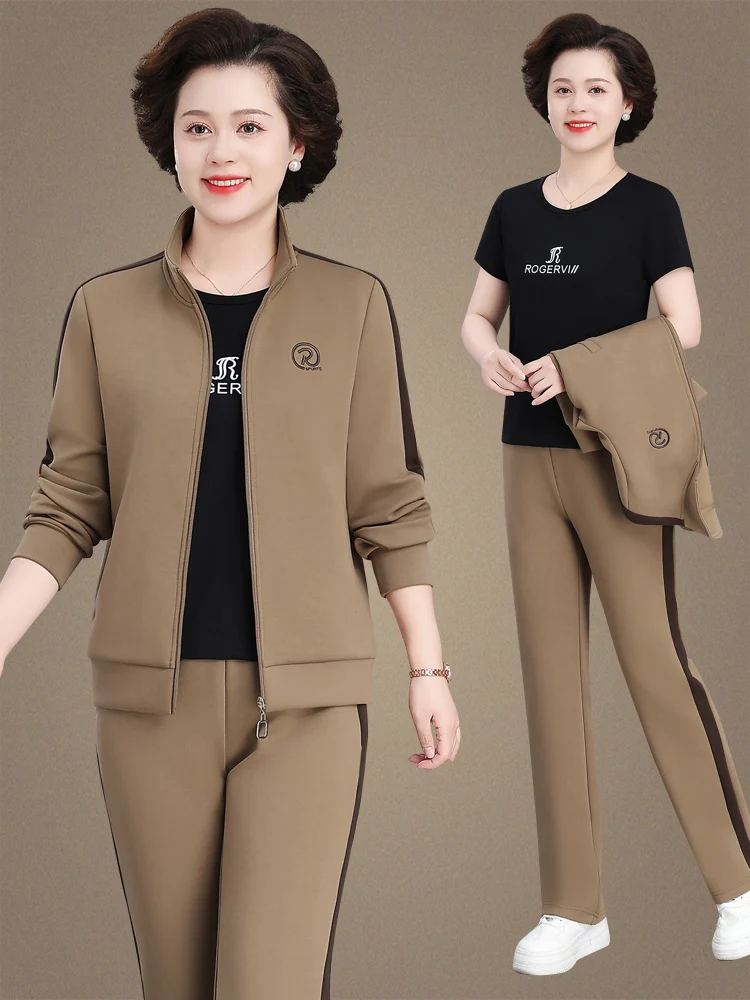 

Новый повседневный спортивный костюм Ele для женщин, весна-осень 2025: свободный комплект из двух предметов для бега, модный свитшот, омолаживающий образ