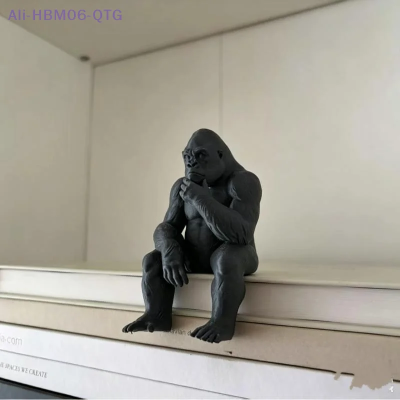 Hot Cartoon Sitting Gorilla Statue Ornament 3D Printed Thinker Gorilla Figurine For Home Desktop Interior Decoration Gift