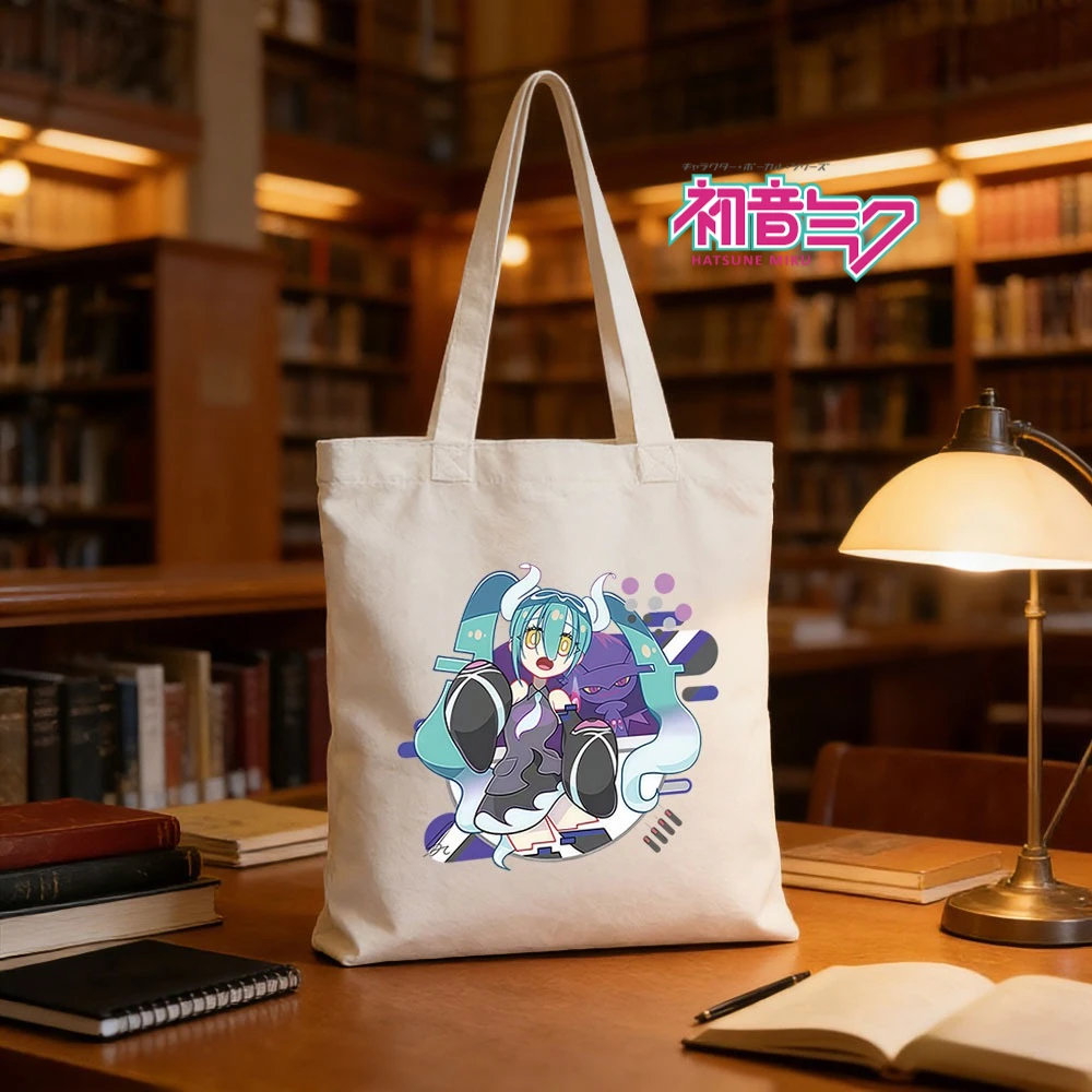 

Сумка через плечо Hatsune Miku Kawaii Canvas - легкая складная сумка-тоут, идеальный подарок для коллекционеров аниме.