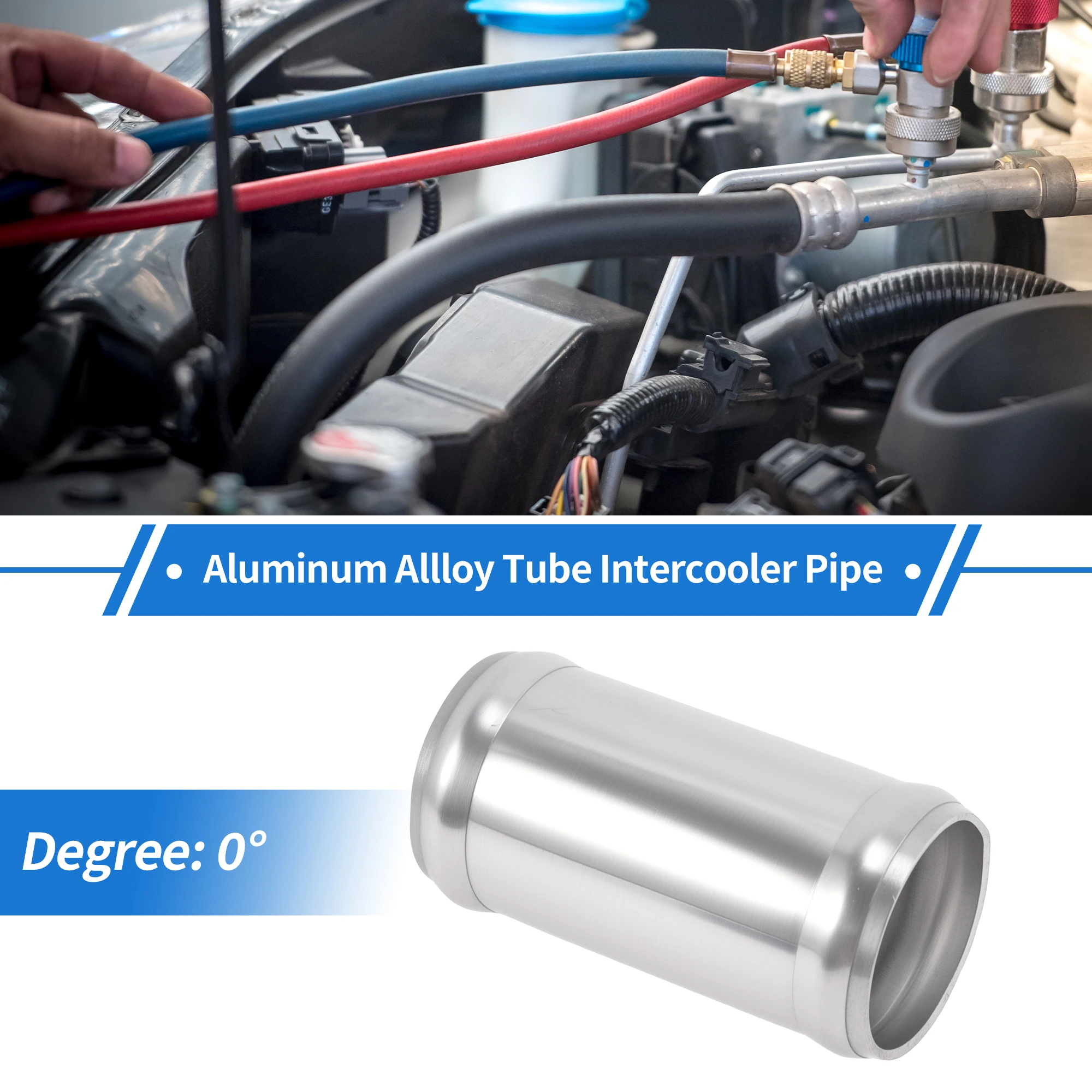 UXCELL Universelles Aluminiumlegierungsrohr Ladeluftkühlerrohr 45 51 57 63 70 76 89 102 127mm Außendurchmesser 76mm Länge Luftanschluss-Verbindungsschlauch – Detail 3