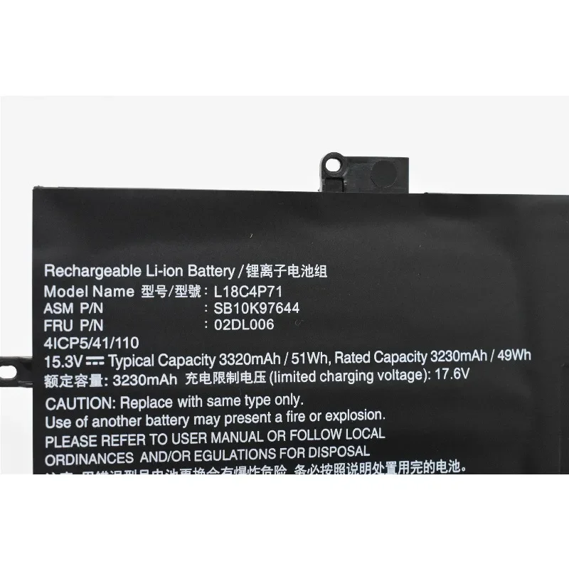 

High- Quality L18C4P71 Battery for Lenovo X1 Carbon 7th/gen8 2019 2020 L18C4P71/M4P72 15.3v / 51Wh