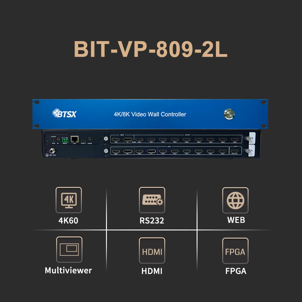 Multi Media Classrooms 4K60 Input 9 1080P60 Output Video Wall Controller 2-Layer Overlay CEC Control for
