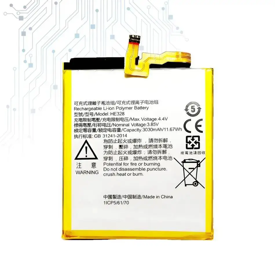 3030Mah HE328 Mobile Phone Battery Premium Replacement For Nokia 8 TA-1004 H 328