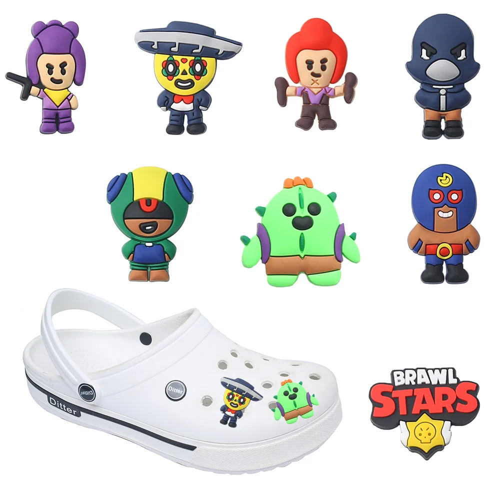 New Product 1-8Pcs Shoe Charms Game Cartoon Shoe Decoration Accessories for Clogs Fit Wristband Kids School Party Gift