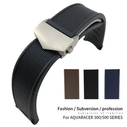 20mm 22mm Rubber Waterproof Watchband for 43mm Aquaracer 300 WAY201A CALIBRE 5 WAY201 Silicone Watch Strap Bracelets Accessories