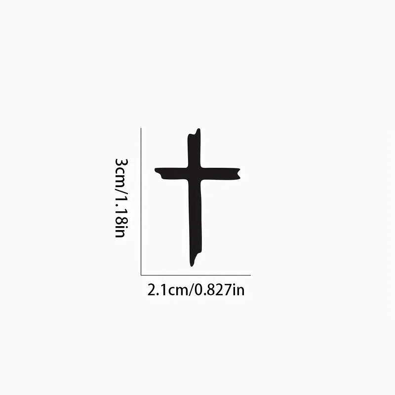 Religious Mini Christian Cross Vinyl Sticker Decal, Sturdy Ornament for Car Rearview Mirror and Window Decor
