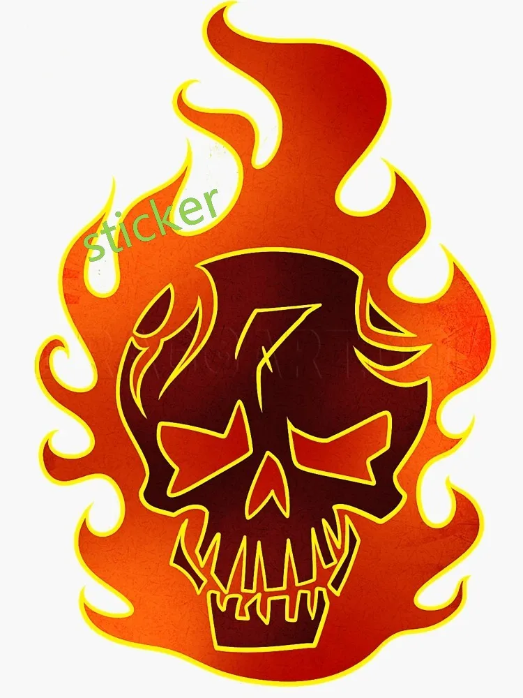 Flaming Pirate Skull sticker Camper Accessories Walls Doors and Windows Yacht RV SUV Waterproof Decals