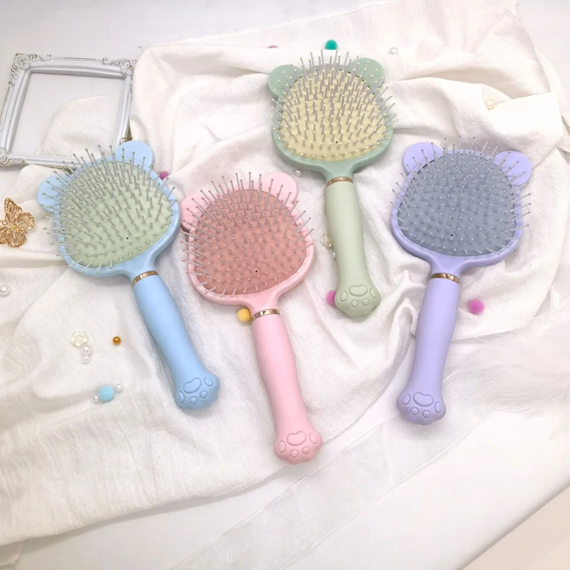 Cute Cat Air  Out Hair Brush Massage Anti Static Hair Brush Detangling Hair Brush Household Curly   Comb Styling Tools