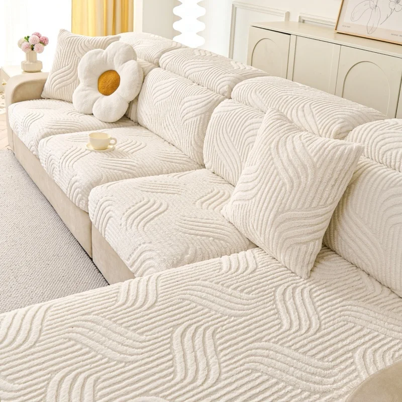 Full-Coverage Universal Fit Sofa Cover All-Season Use 3-Seater with 1 Chaise Lounge Covers Corner Couch Cushion Slipcovers