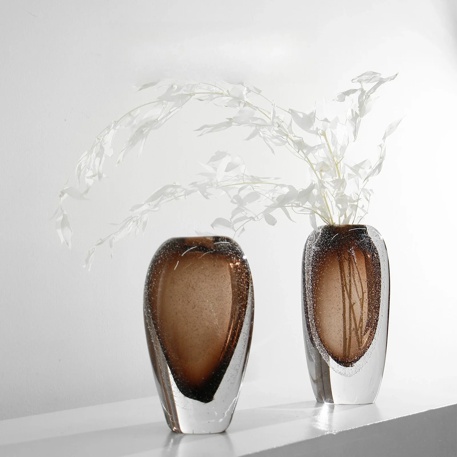 Modern light luxury transparent bubble glass vase ornament home dried flowers flower arrangement model room soft decoration