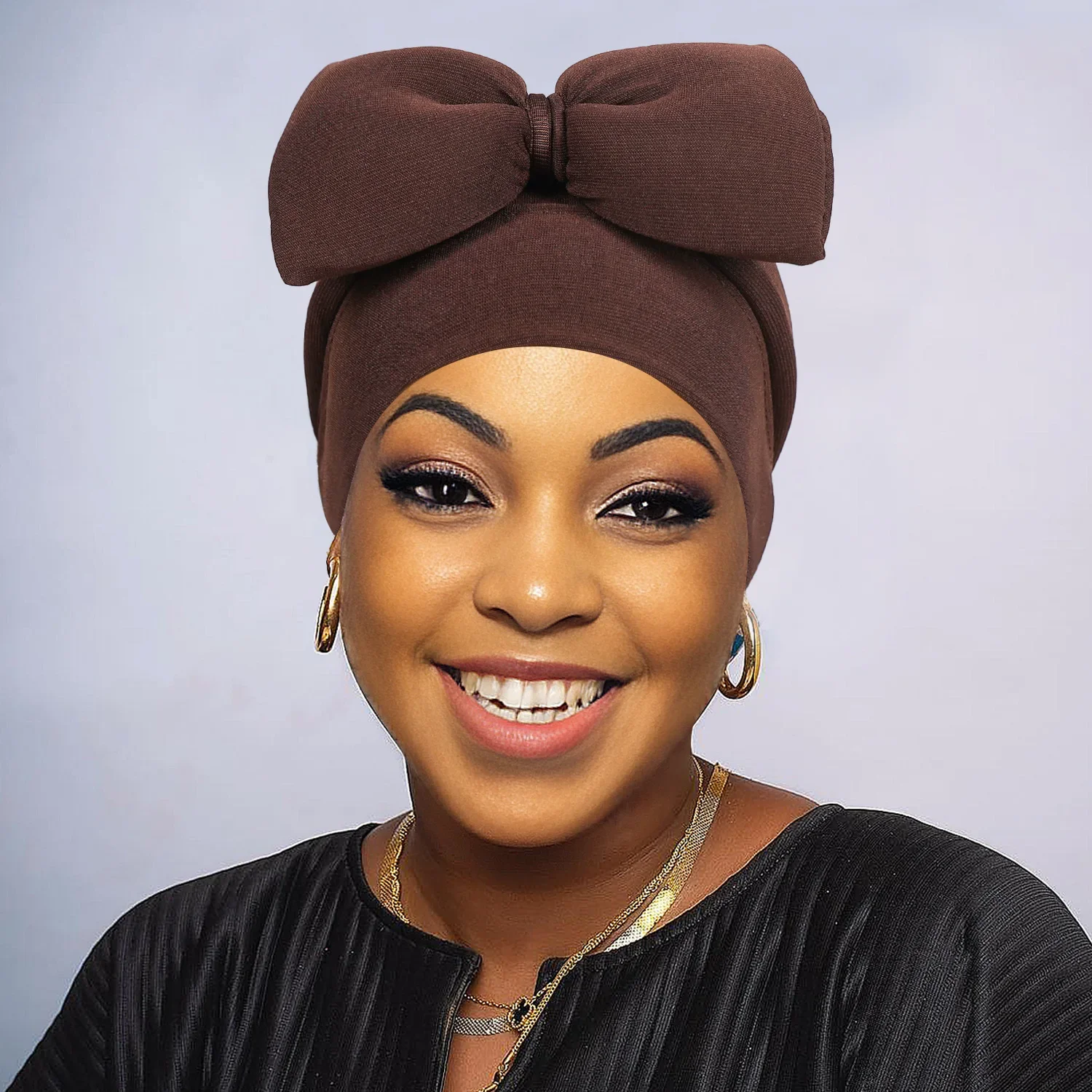 

New Bowknot Turban for Women Head Wrap Solid Color Fashion India Hijab Hat Chemo Cap Ladies Muslim Hair Loss African Head Wrap