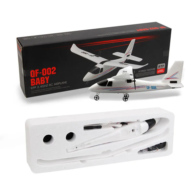 QF002 2.4G Remote Control Glider Fixed Wing EPP Airplane Electric Toys For Kids DIY Assembly Aviation Model Boy Gift