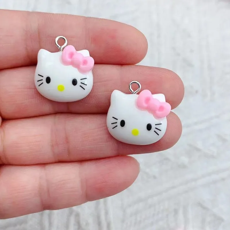 10pcs Resin Animal Cat Charms Cartoon Charm Pendants DIY Earrings Necklaces Jewelry Making Crafts Accessories