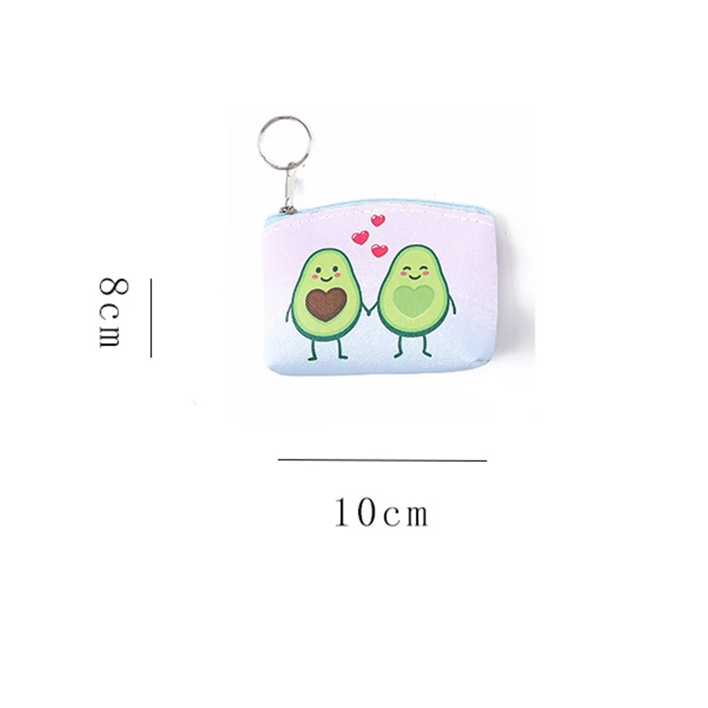 Simpatico portamonete Avocado portamonete da donna Mini porta carte di tela portafoglio piccolo custodia custodia Kawaii ragazze borsa in PVC