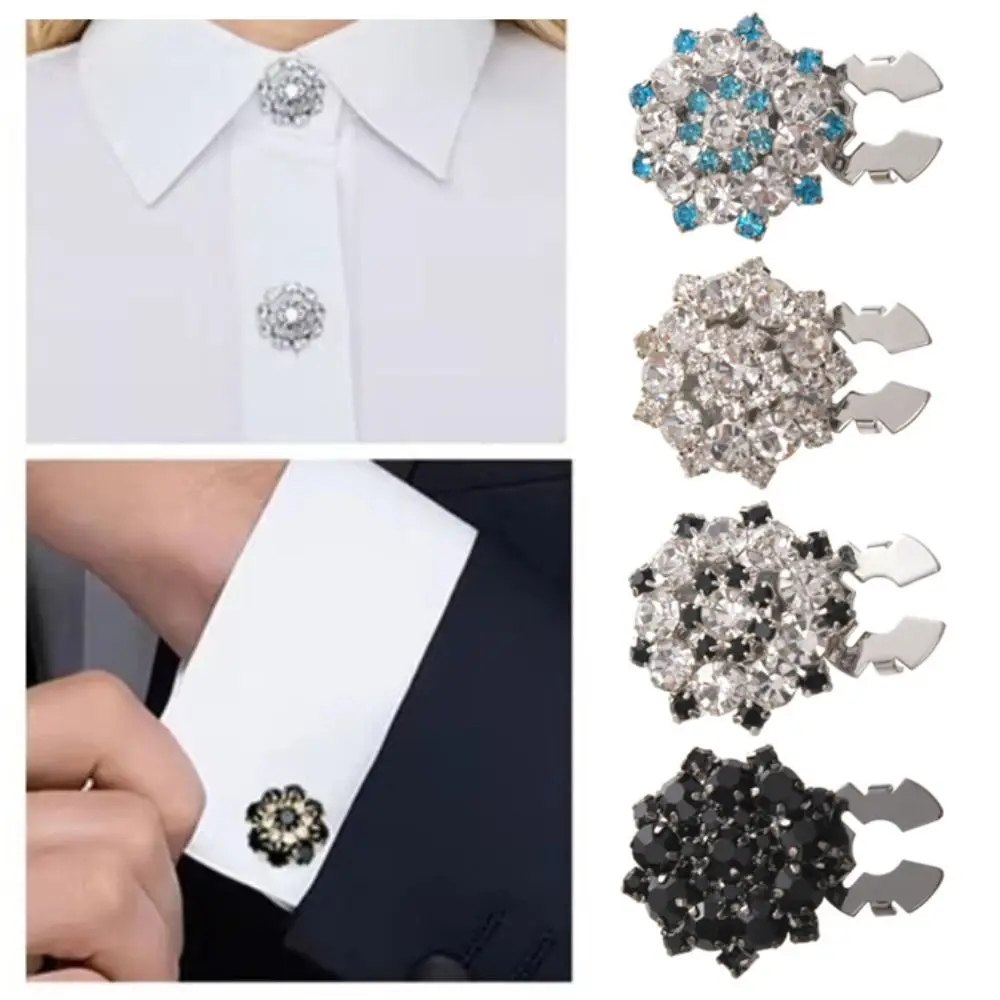 Easy Use Sparkling Rhinestone Button Covers Detachable Elegant Clip-On Buttons Exquisite No-drill DIY Sewing Buttons Gift