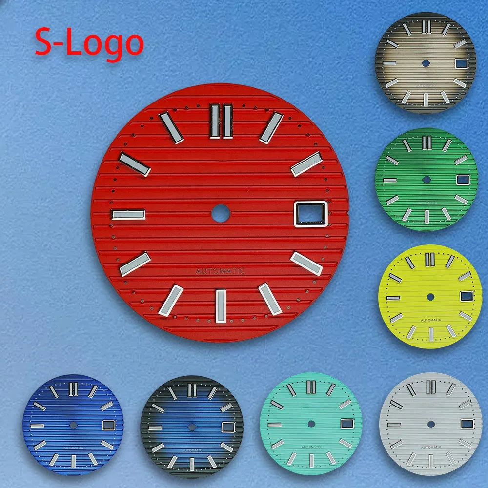 Slogo جودة عالية NH35 الطلب 30.5 مللي متر نوتيلوس ساعة بقرص S الطلب الأخضر مضيئة الطلب مناسبة لحركة NH35/NH36 ﻿