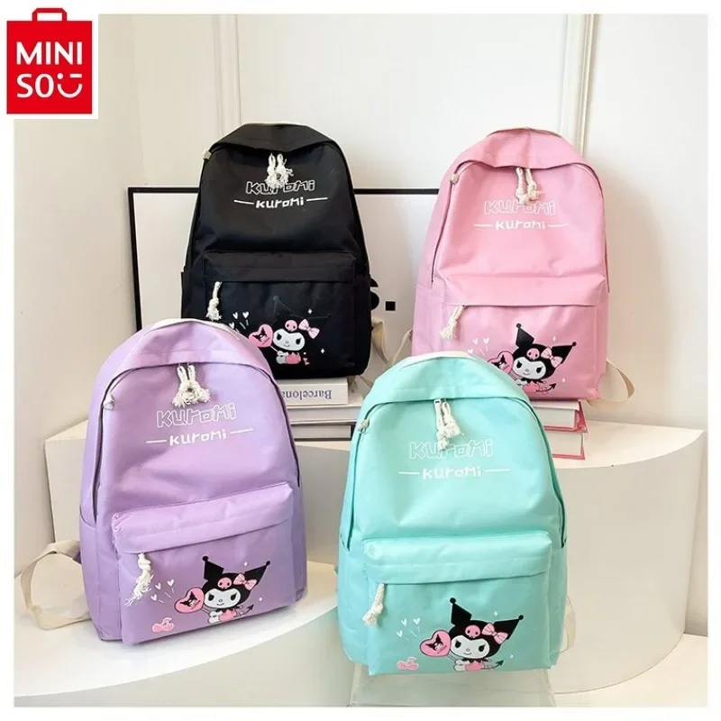 MINISO ransel kampus kartun lucu, ransel Lima potong ringan untuk siswa, Multifungsi dan kapasitas besar