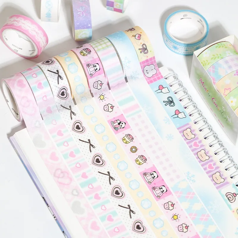 5Rolls/Set Washi Tape for Crafts Tapes Roll Stickers Diary Masking Decorative Adhesive Set Washi Tape Stationery Journaling