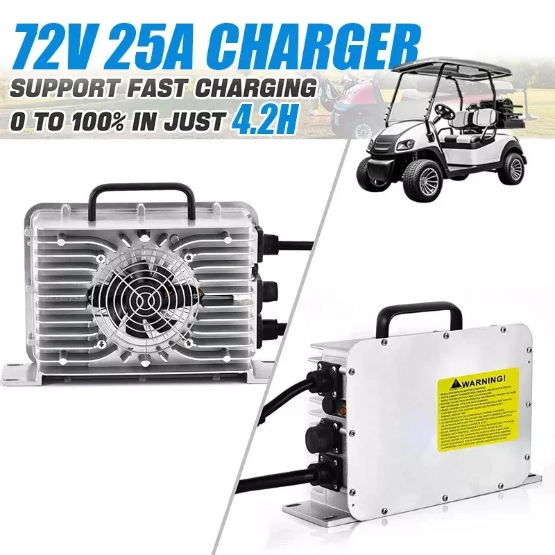 72 V 105 Ah LiFePO4-Lithiumbatterie mit 72 V 25 A Schnellladegerät für EZGO Club Car Golf Cart Reichweite bis zu 70 Meilen