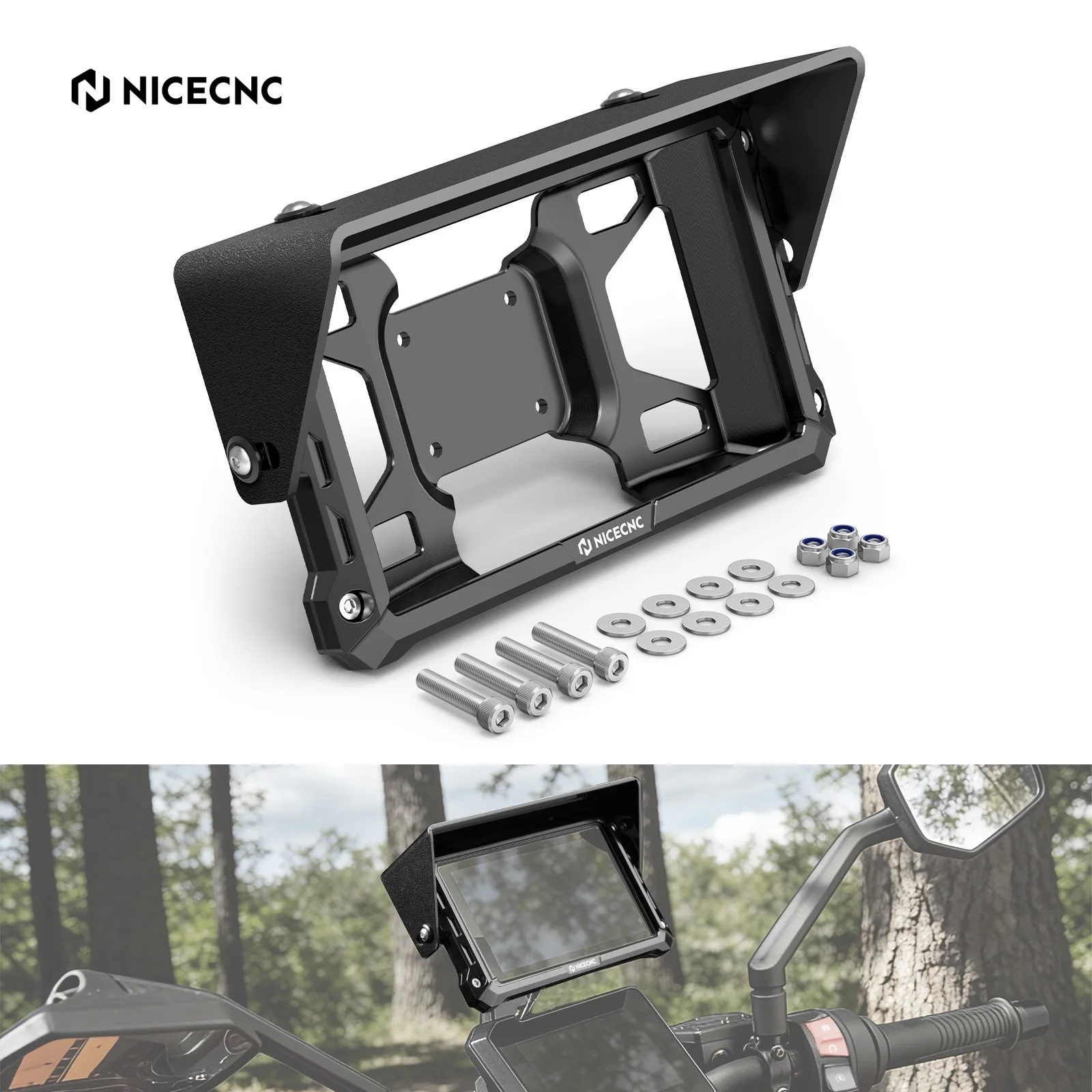 NICECNC For Garmin Zumo XT2 Protective Case Sun Visor Kit For Harley Street Glide Road King For Indian Challenger Pursuit Scout