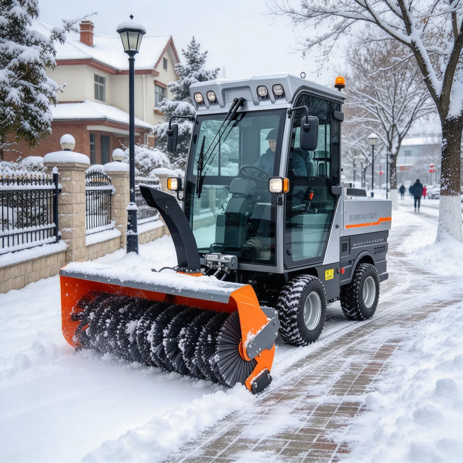 Suburban Winter Snow Removal Machine Ride Type Snow Sweeper With Full Cabin