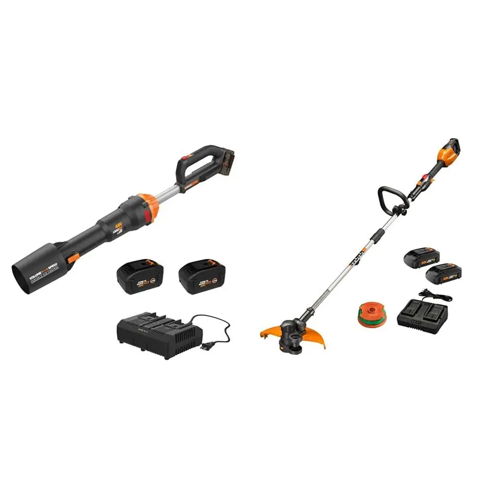 40V Cordless Leaf Blower & String Trimmer/Edger Bundle with Batteries & Charger Nitro Leaf Blower 620 CFM 165 MPH & 13