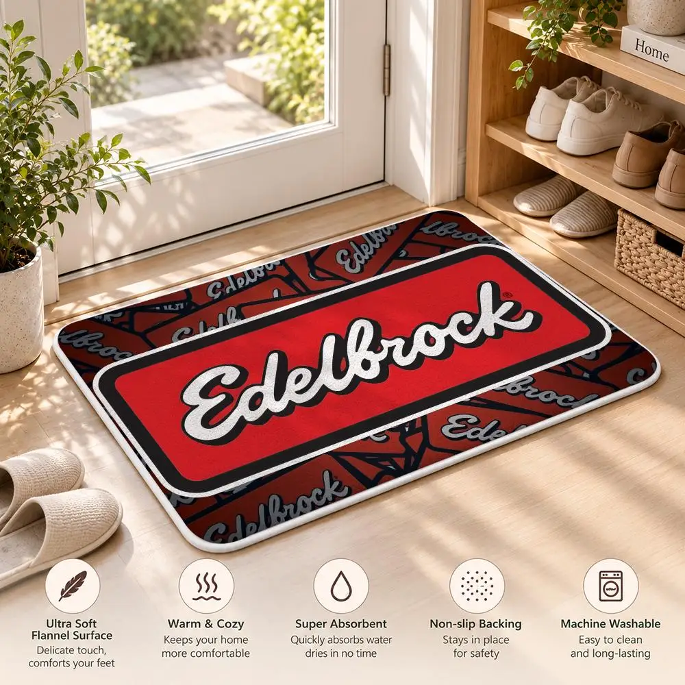 E-Edelbrocks Car Modification Floor Mat Flannel Rug Soft Non Slip Door Mat For Bathroom Bedroom Kitchen Living Room Home Decor