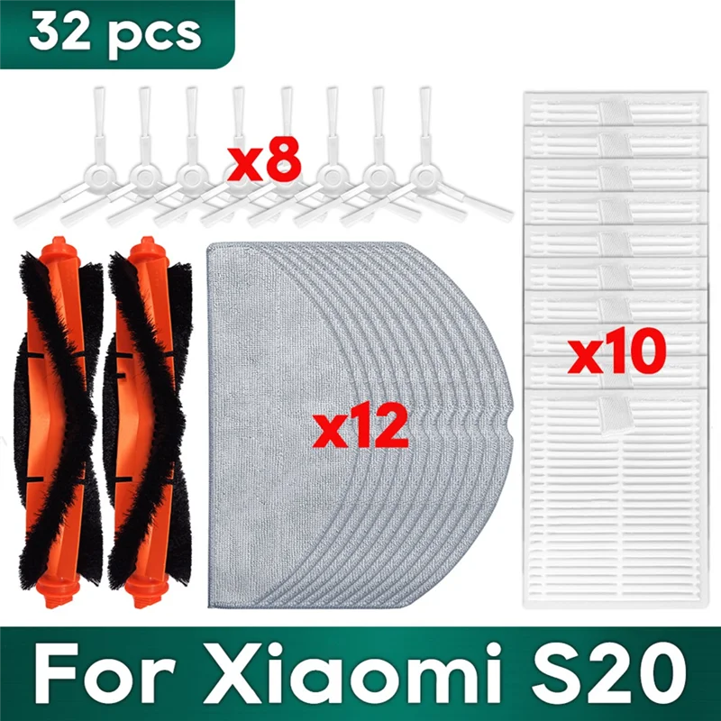 

PZHI-For S20 / D106 Accessories Hepa Filter Main Roller Brush Mop Cloth Spare Parts