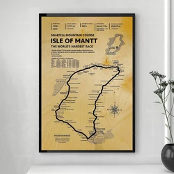 Isle Of Man TT Map Retro Poster, TT Races, Motorcycle Race,Travel ,Adventure Home Decor Prints Wall Art Canvas Unique Gift