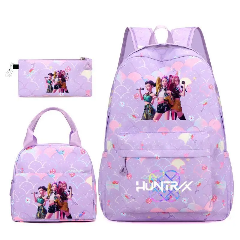 

New K-Pop Demon Hunters Backpack Fashion Cartoon Lightweight Schoolbag For Girls Large Capacity Waterproof Backpack Holiday Toy