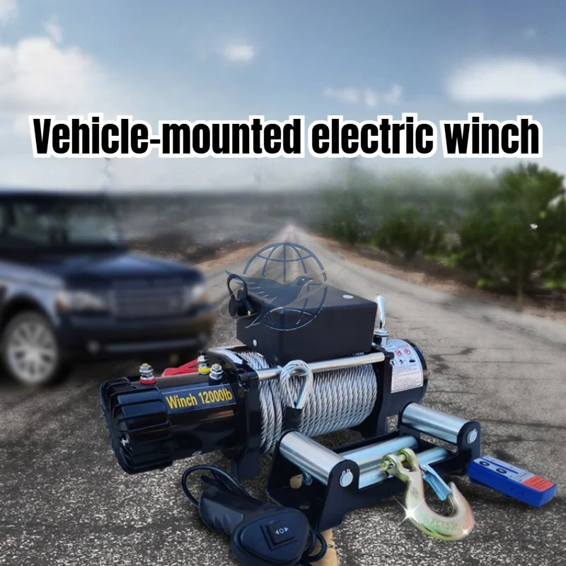 Electric winch 12v, vehicle-mounted small crane 24v, truck hoisting durable and efficient portable electric hoist