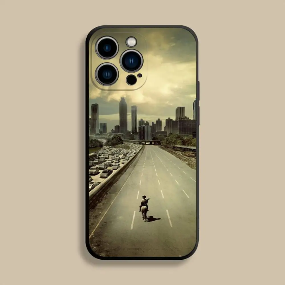 Чехол для телефона TWD T-The Walkings Dead для iPhone 17,16,15,14,13,12,Pro,Max,Plus,E,SE4,Air,Mini,черный мягкий чехол