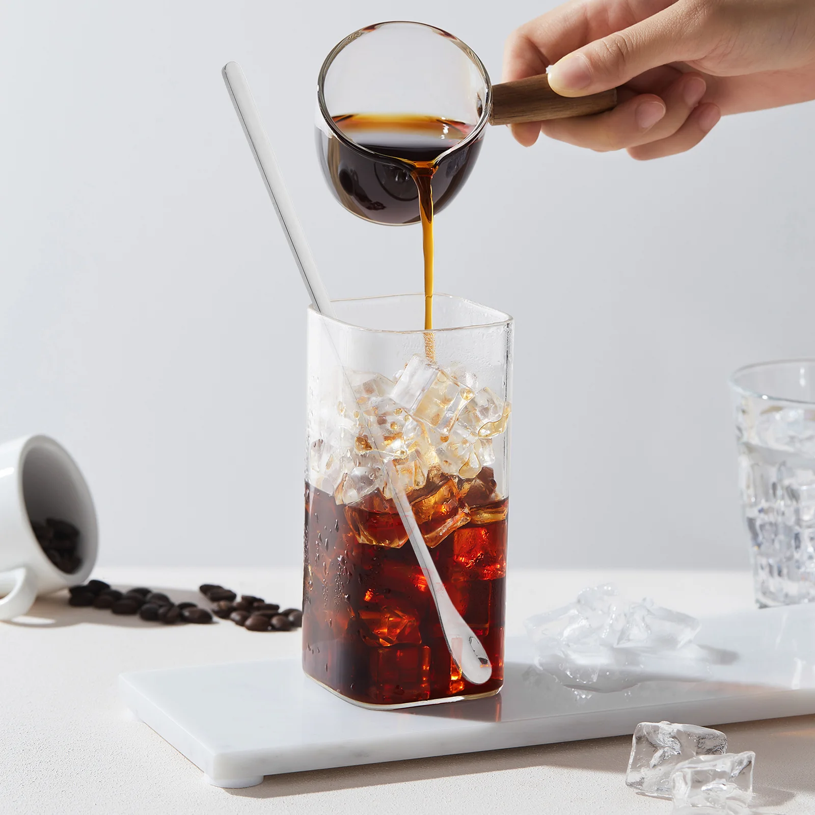 

1Set Stainless Steel Ice Spoon Set Long Handle Mixing Coffee Tea Dessert Stir Spoon Fadeless Ergonomic Grip Polished