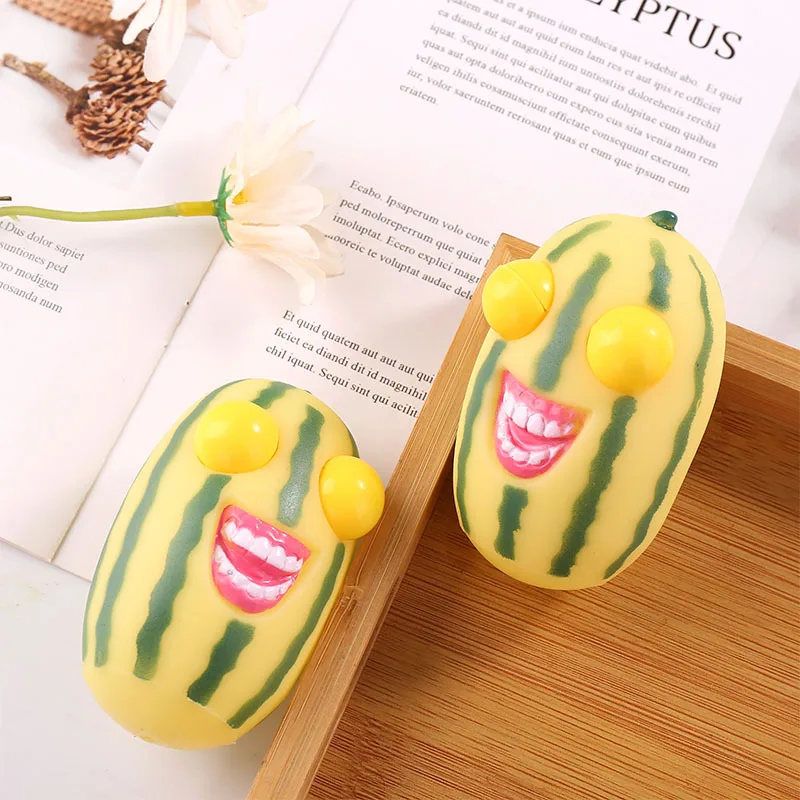 Squinting Watermelon Strips for Stress Relief, Squeezing, Squeezing, Bursting Eyes, Pranking, Venting, and Stress Relief Toy