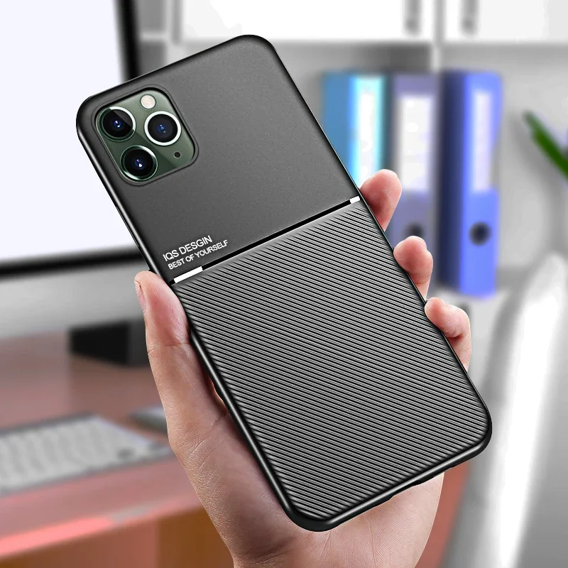 Magnetic สำหรับ iPhone 14 13 12 11 Pro Max SE X XR XS สูงสุด8 7 6 S Plus กรณีแม่เหล็กธุรกิจสไตล์ผู้ชาย Basic Slim