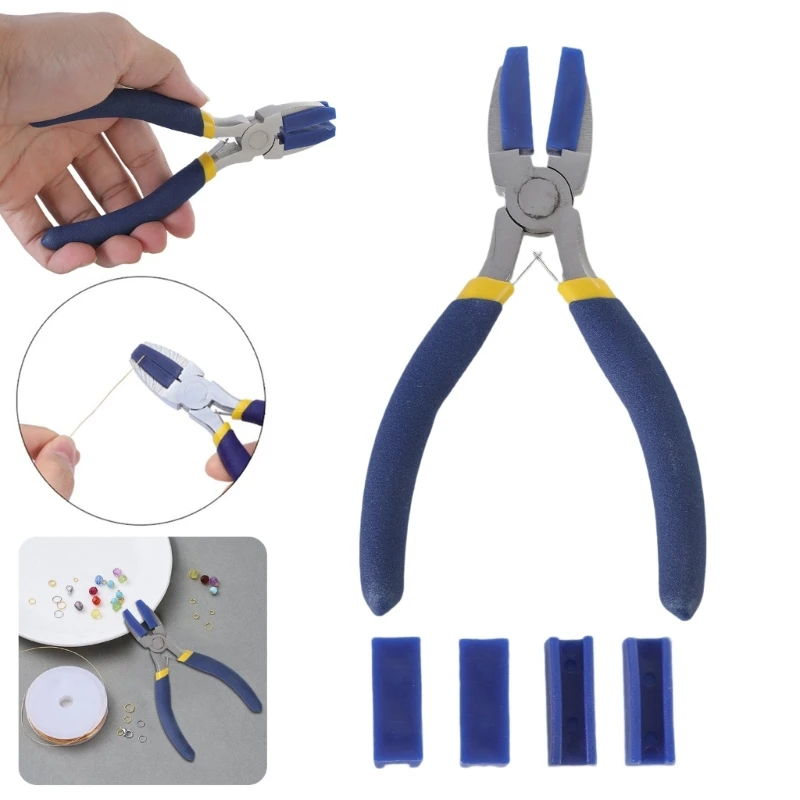 Flat Nose Pliers with Plastic Tip and 2Pairs Additional for Secure Grip In Electronics and Crafts