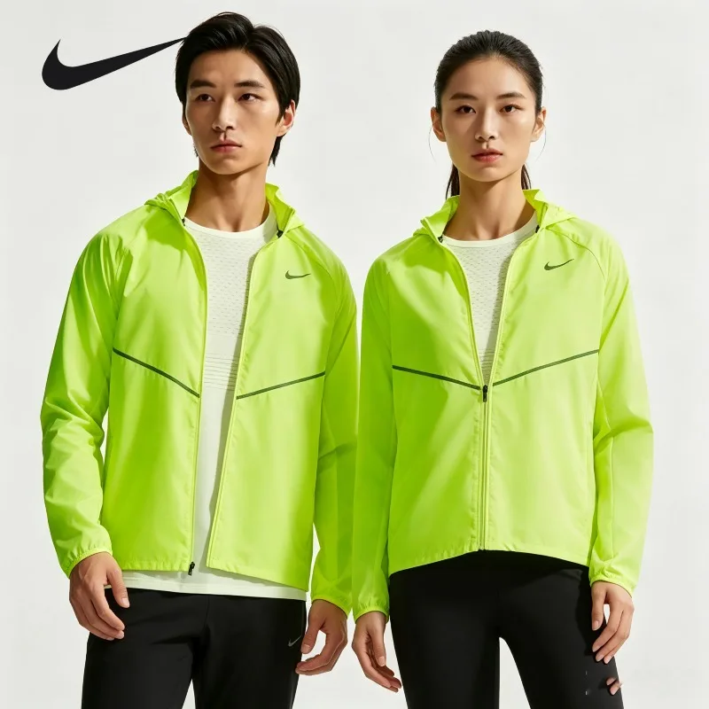 Nike Woven Drawstring Hem Wind Jacket Spring Autumn Adjustable Loose Outdoor Sports OuterwearIF2370-737 1PCS